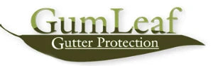 Gum Leaf Gutter Protection logo with green text and leaf design